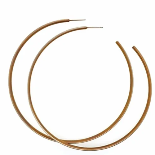 Extra Large Subtle Tan Colour Hoop Earrings